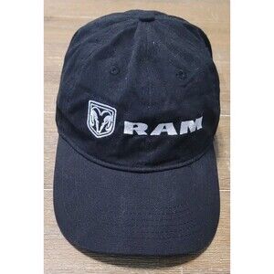 Ram Truck Hat Embroidered Black Strapback Dad Cap 1500 2500 Cummins Longhorn